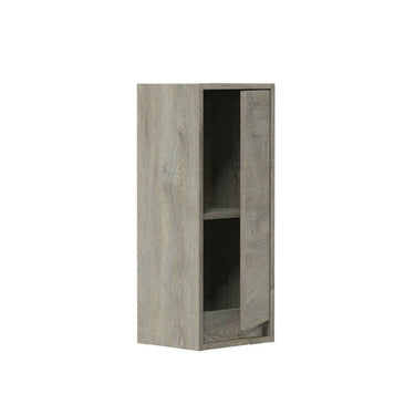 Shaarawy Grey Oak Effect Wall Mounted Floating Bathroom Cupboard with Single Door - UK Luxury Furniture